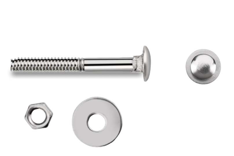 MS Carriage Bolt With Nut & Washer
